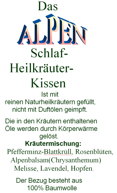 Original Schlaf - und Heilkräuterkissen von Kräuter-Buri