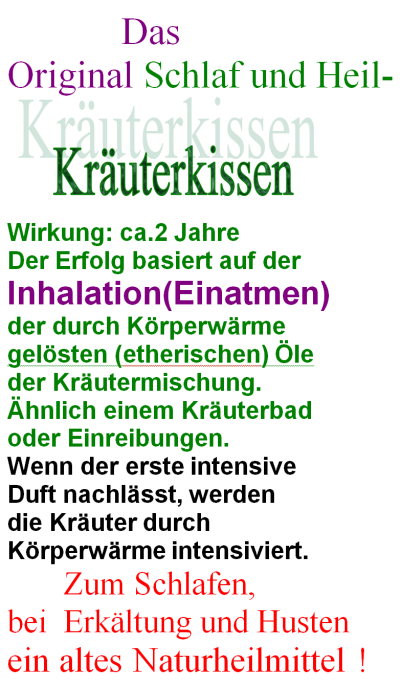 Original Schlaf - und Heilkräuterkissen von Kräuter-Buri